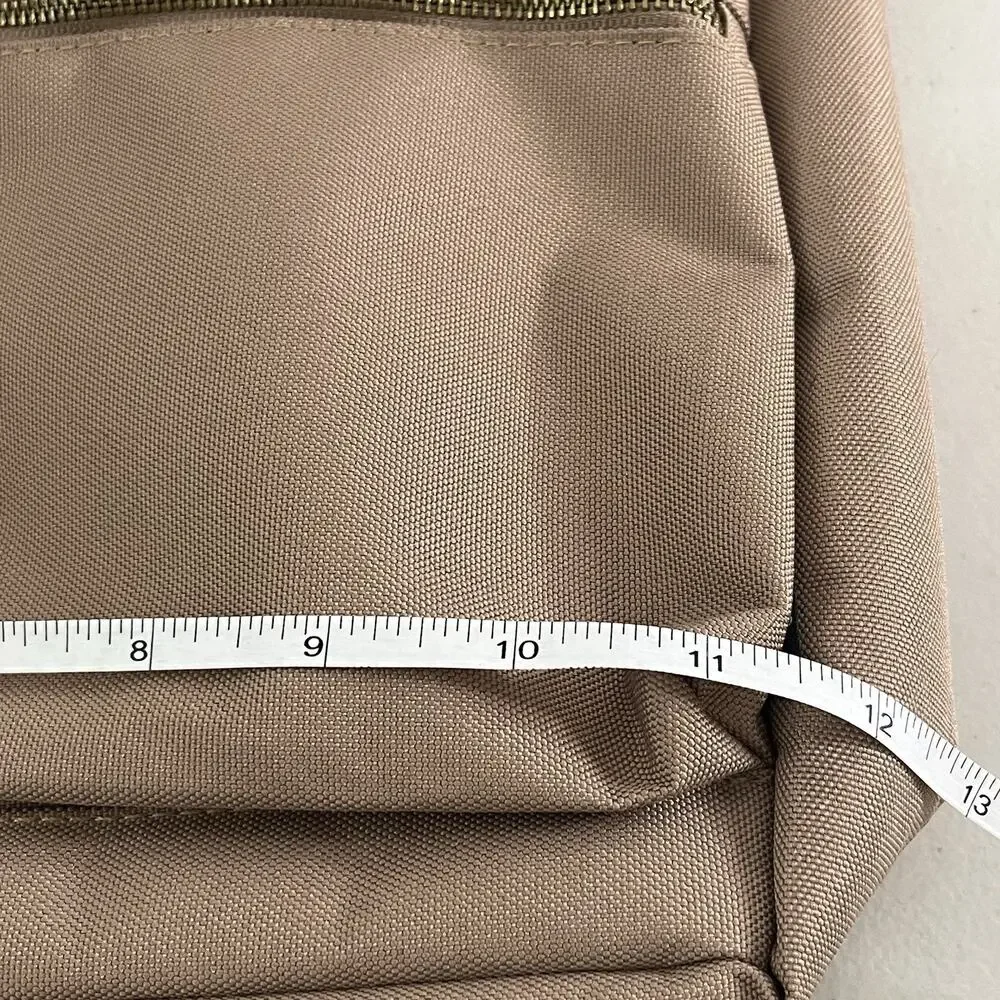 Lefrik Vegan Recycled Backpack Tote Khaki 12” x 13” x 3” Eco-Friendly Adjustable